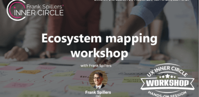 two participants draw a diagram for an ecosystem mapping workshop