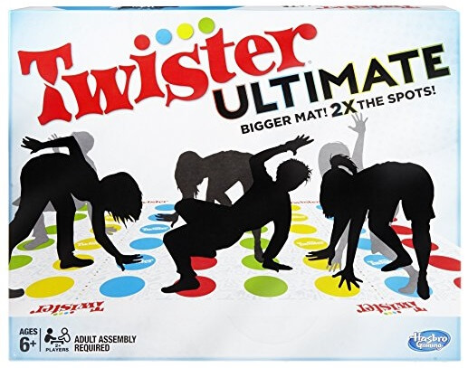 twister game showing silhouttes on dots