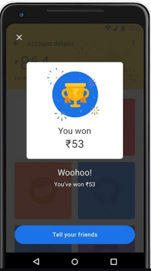 google Tez reward screen