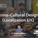 Cross cultural design team chatting over a table- cover slide Frank Spillers training