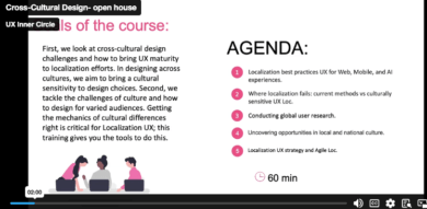 Cross-Cultural Design intensive open house- video snap of agenda