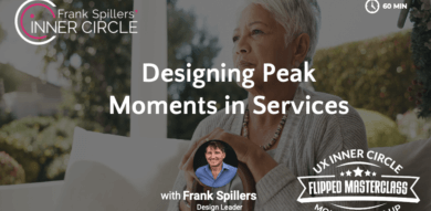 Designing Peak Moments in Service Design - course skide cover- an older woman looks reflectfully into the distance
